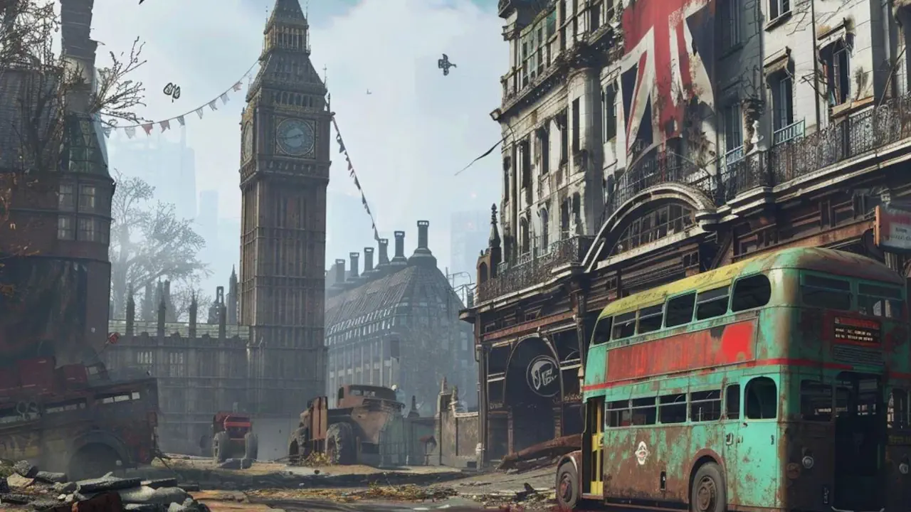 La Tour Elizabeth (Big Ben) est plongée dans un univers post-apocalyptique dans Fallout London.