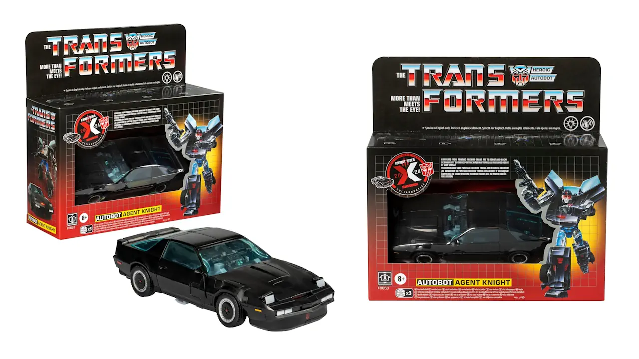 Le packaging du Knight Rider x Transformers fait référence aux jouets des années 80.