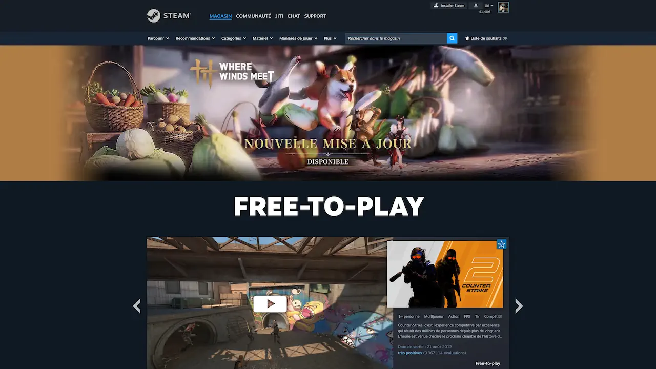 Steam propose une large sélection de jeux free-to-play, accessibles gratuitement et régulièrement renouvelés. Pour ne rien manquer, le groupe GrabFreeGames recense aussi les jeux gratuits disponibles sur toutes les plateformes.