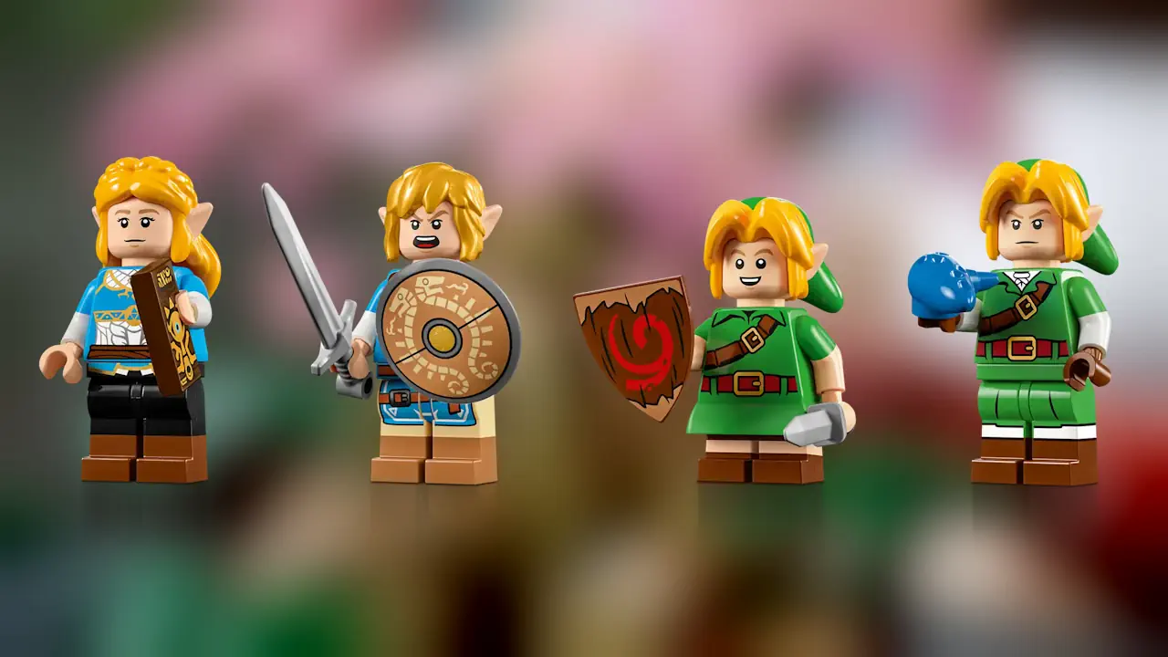 Les figurines de Zelda et Link incluses dans le set de l'Arbre Mojo de LEGO.