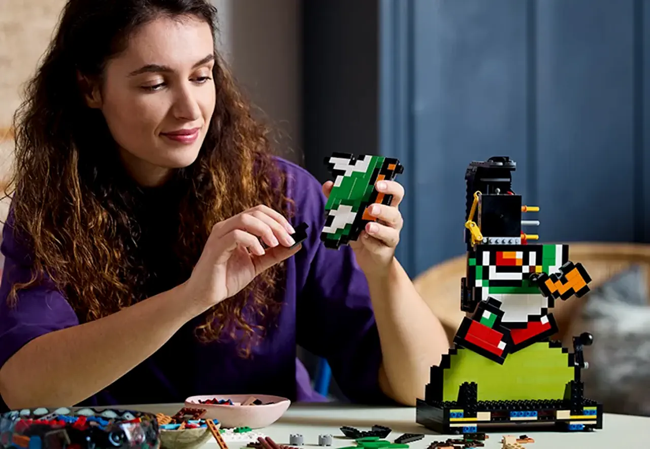 Le montage du set LEGO Super Mario World Mario et Yoshi devrait vous occuper plusieurs heures.