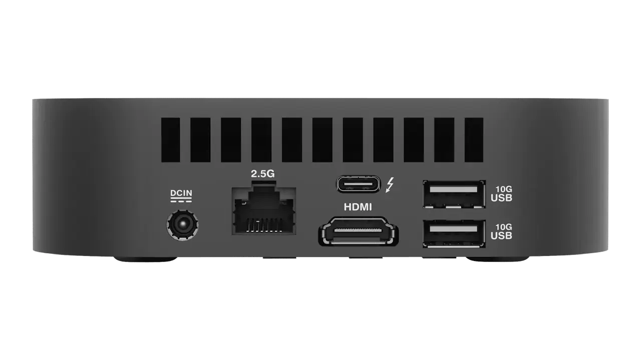 Le mini PC Asus NUC 14 Pro AI dispose d'une connectivité complète et moderne.