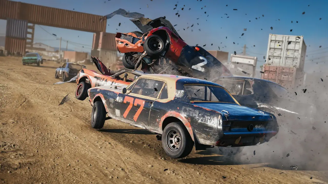 Le jeu vidéo Wreckfest 2 donne accès à des courses de stock car.
