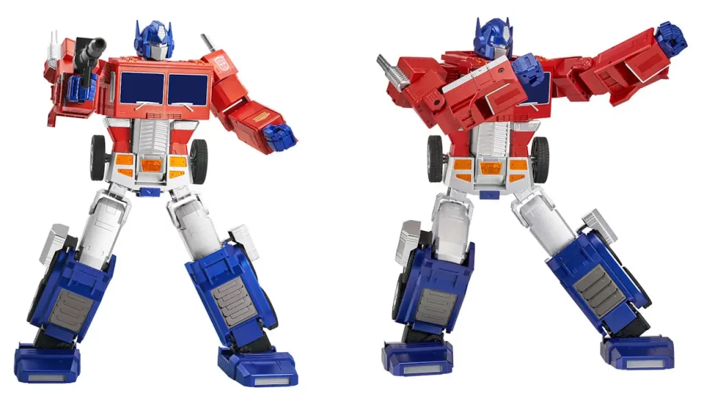 Le Transformers Robosen Flagship Optimus Prime peut prendre de nombreuses poses dynamiques.