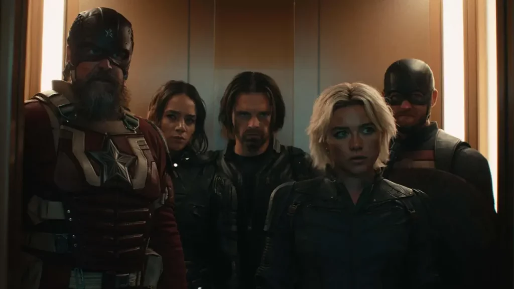 Wyatt Russell, David Harbour, Sebastian Stan, Hannah John-Kamen, et Florence Pugh tiennent les rôles principaux dans Thunderbolts*.