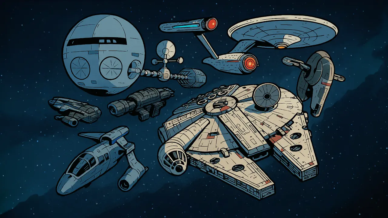 Les vaisseaux spatiaux de la science-fiction.
