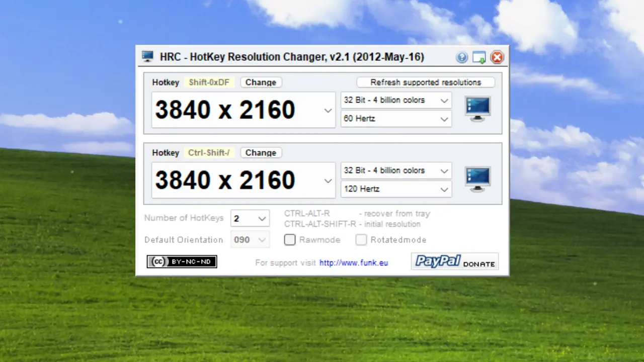 Le logiciel gratuit HotKey Resolution Changer permet de changer la définition et le taux de rafraîchissement d'un écran simplement.