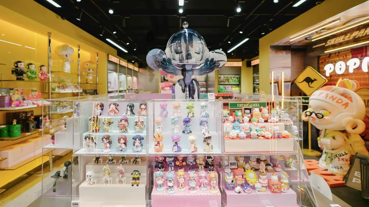 Les magasins Pop Mart permettent d'acheter différentes collections de figurines art toys.