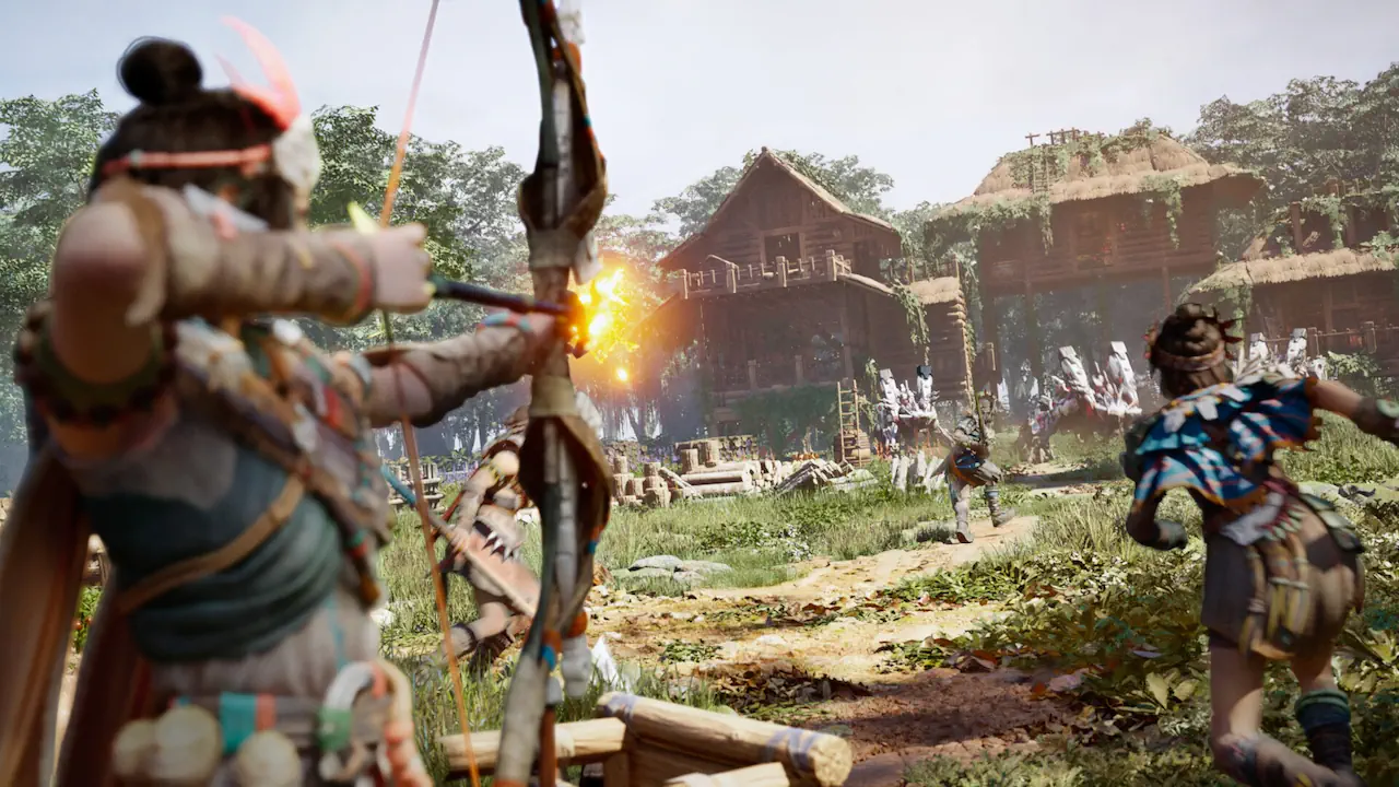 Le gameplay de Light of Motiram intègre de la survie, de la construction et des combats contre les machines.
