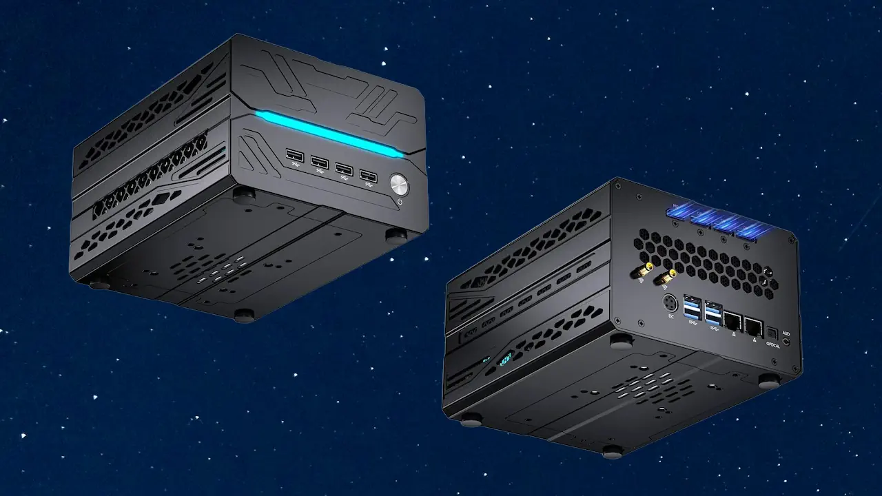 Le Msecore MV10 propose une connectique complète avec ports USB variés, double Ethernet, HDMI, DisplayPort, Wi-Fi et Bluetooth. Il peut gérer jusqu’à quatre écrans, idéal pour un poste multitâche compact.