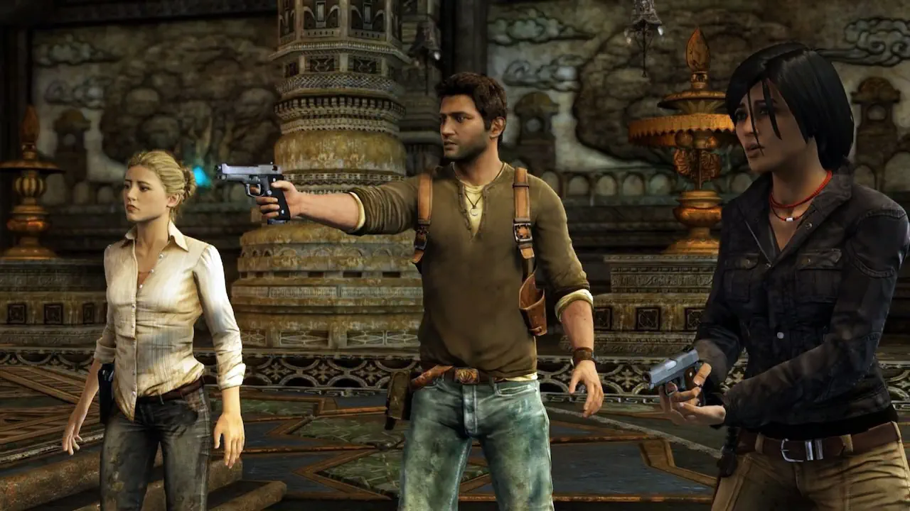 Dans Uncharted 2 : Among Thieves, Nathan Drake est pris entre deux alliées fortes, Elena et Chloé, au cœur d’une quête périlleuse vers Shambhala. Leurs relations complexes enrichissent une aventure déjà intense et spectaculaire.