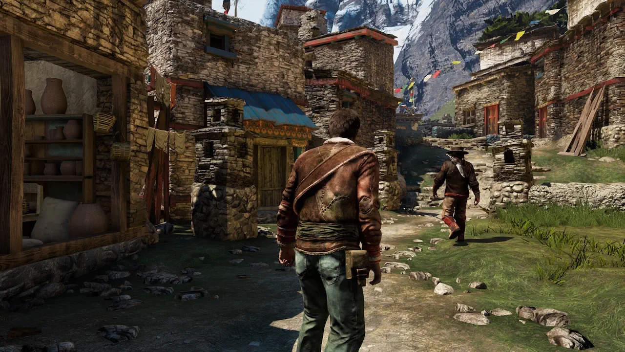 Uncharted 2 : Among Thieves propulse Nathan Drake sur les traces de Marco Polo jusqu’à la légendaire cité de Shambhala. Une aventure rythmée mêlant exploration, action et narration cinématographique immersive.