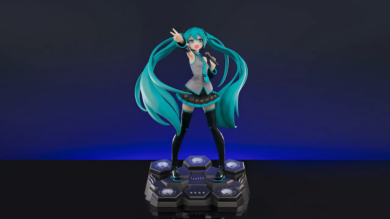 La figurine Hatsune Miku d’ABYstyle Studio en PVC à l’échelle 1/10 (18 cm) capture l’énergie d’une performance scénique dynamique. Officielle sous licence, elle séduit par ses finitions soignées et son socle décoratif en forme de haut-parleur.