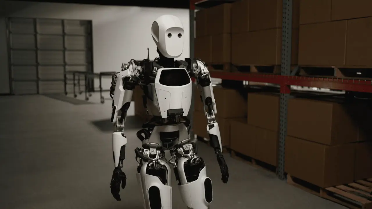 Le robot humanoïde Apollo, développé par Apptronik, est conçu pour les environnements industriels tels que la logistique et la production. Il se distingue par sa robustesse, sa modularité et sa capacité à collaborer en toute sécurité avec les humains.