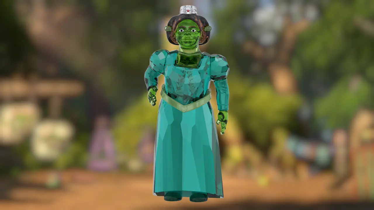 La princesse Fiona se transforme en figurine de cristal Swarovski, alliant grâce et éclat. Une version élégante du personnage culte, entre finesse et nostalgie.