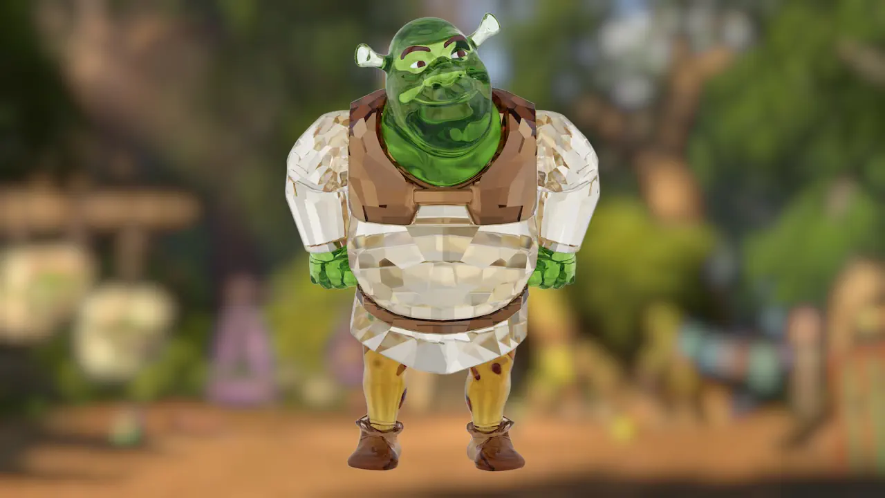 Shrek se réinvente en figurine de cristal signée Swarovski, mêlant humour décalé et élégance. L’ogre culte devient un objet décoratif raffiné, entre nostalgie et luxe.