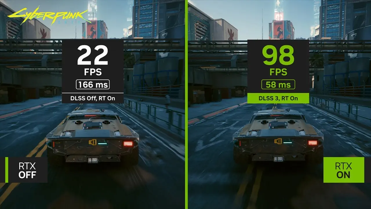 Le DLSS de Nvidia améliore les performances en reconstruisant une image haute résolution à partir d’un rendu plus léger. Cette technologie permet d’obtenir plus de fluidité sans sacrifier la qualité visuelle.