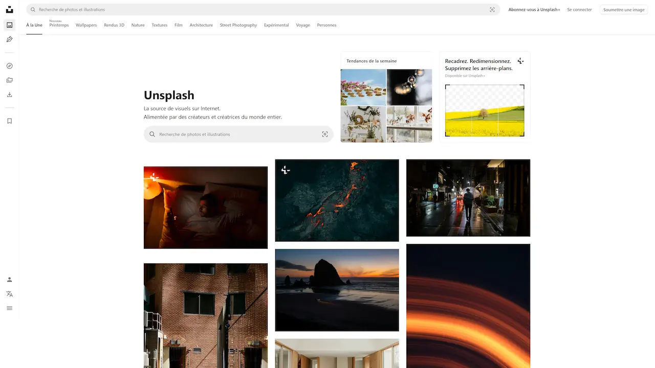 Unsplash est une plateforme incontournable d’images gratuites en haute résolution, reconnue pour son esthétique proche des standards éditoriaux. Elle offre une utilisation libre avec une forte curation, malgré une réutilisation fréquente de certains visuels populaires.