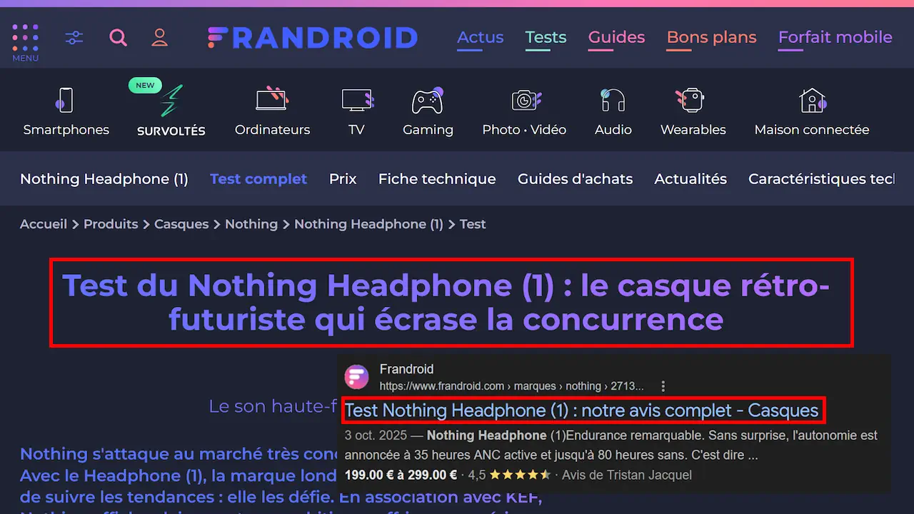 La balise TITLE et le H1 ont des objectifs distincts en SEO. La TITLE est pensée pour attirer le clic dans les résultats de recherche, tandis que le H1 sert à guider le lecteur et à introduire clairement le contenu de la page.