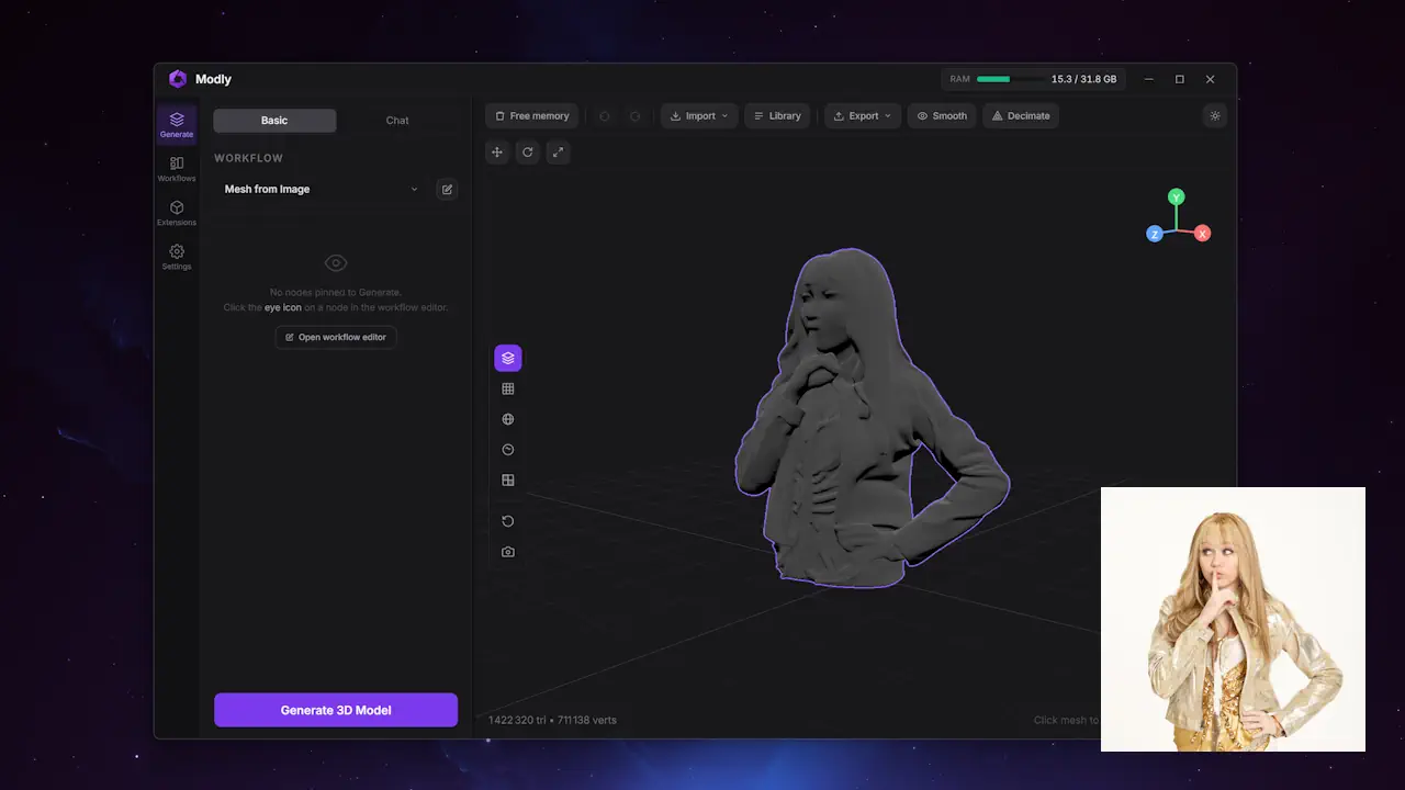 Les modèles 3D générés par Modly sont corrects pour des objets simples, des prototypes ou des éléments de décor. Les modèles plus complexes présentent toutefois des défauts et nécessitent souvent un nettoyage avant leur utilisation.