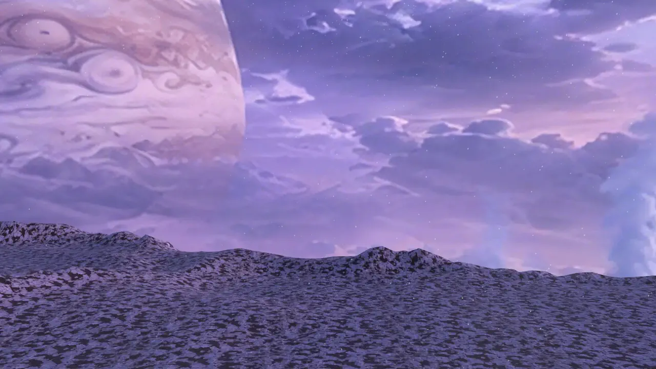 Vue d’Avalon, un monde que j’ai conçu dans Resonite au fil de mon apprentissage de la création en réalité virtuelle.