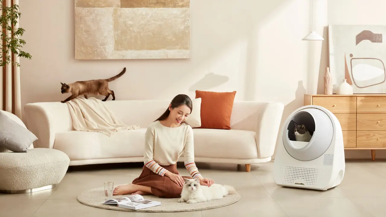 Litière automatique Catlink Scooper Pro-X Luxury avec grand réservoir et quatre modes de nettoyage.