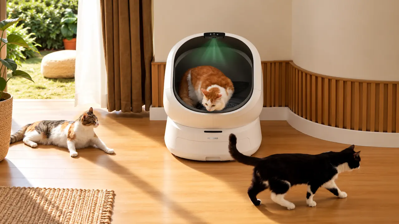 Litière automatique Petlibro Luma avec caméra IA et reconnaissance individuelle des chats.